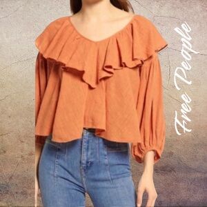 Free People NWT Ginger Spice Top Size: Small 100% Cotton